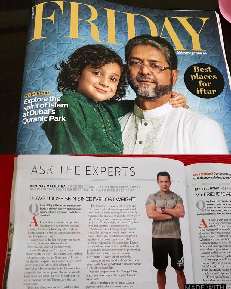 Dubai Ask The Fitness Expert Abhinav Malhotra in Friday Magazine by Gulf News