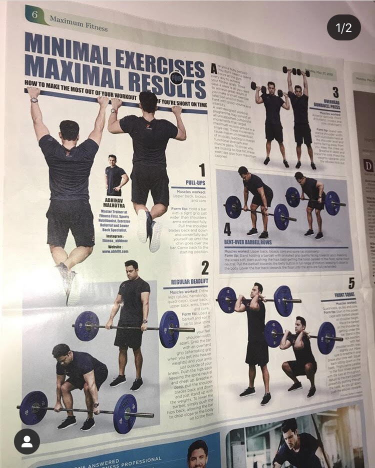 Top Fitness Trainer UAE Abhinav Malhotra featured by Dubai Health Authority Gulf News Better Health 27th May - 1