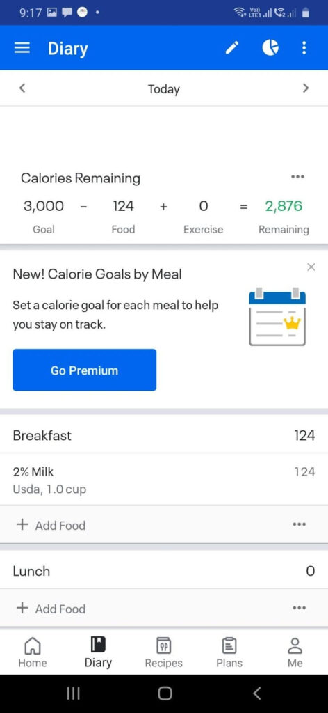 MyFitnessPal Diary Calories Remaining - How to Track Macros using MyFitnessPal by Best Personal Trainer of Dubai UAE