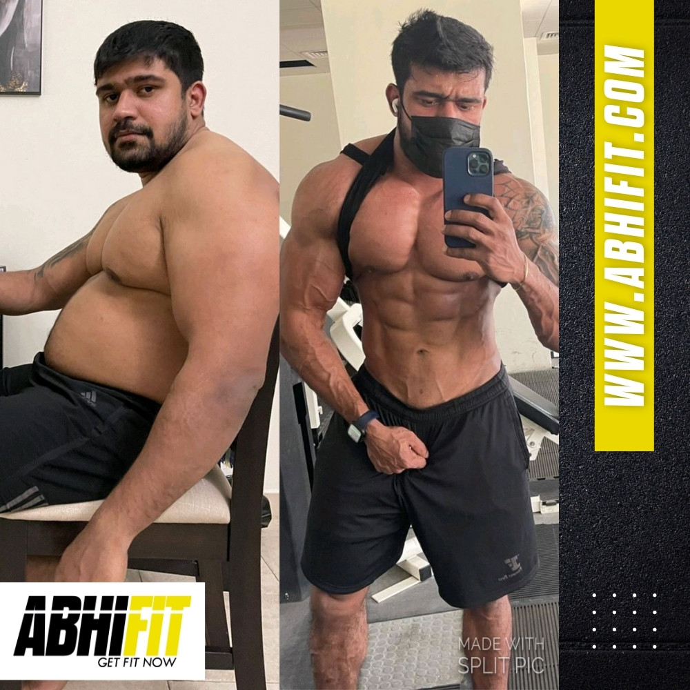 Client Transformation by Best Personal Trainer and Nutritionist in Dubai UAE Abhinav Malhotra AbhiFit
